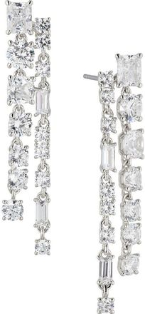 Nadri A la Carte Double Linear Drop Earrings in Rhodium at Nordstrom