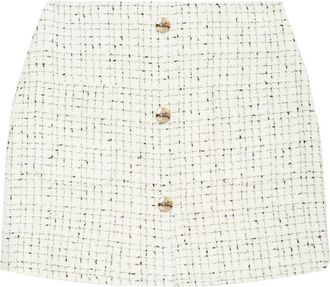Anine Bing Mateo tweed miniskirt - women - Nylon/Acetate/Wool/Metallic Fibre - 36 - White