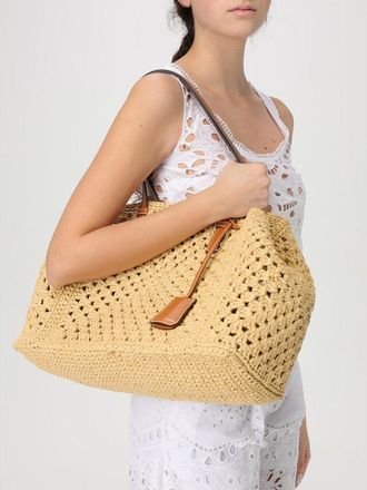 Ermanno Scervino Womens Woven Straw Tote Beige With
