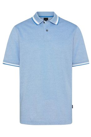 Bugatti Poloshirt BUGATTI, Herren, Gr. XXL, blau (hellblau), 100% Baumwolle, normal, ohne Ausschnitt, Rippb&uuml;ndchen, Shirts Poloshirt, mit Kontraststreifen