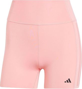 adidas (WMNS) adidas Optime 4-Inch Raw-Cut-Hem Leggings Asia Sizing Pink IK5481