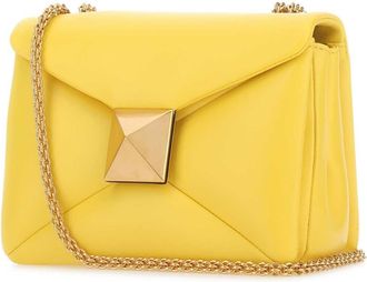 Valentino Garavani Womens Yellow Nappa Leather One Stud Shoulder Bag Kn8 Borse A Tracolla