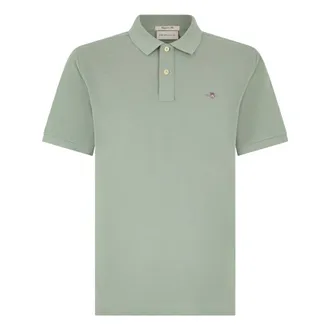 GANT Polo Shirts, male, Green, Size: XL Shield SS Pique Polo