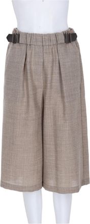 Alysi Knee-Length Pleated Wool-Blend Shorts