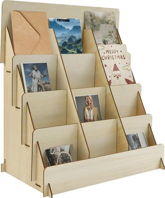 OEM Expositor Multifuncional De Madera De 4 Niveles Para Mapas - Expositor Para Comercios - Soporte Para Postales