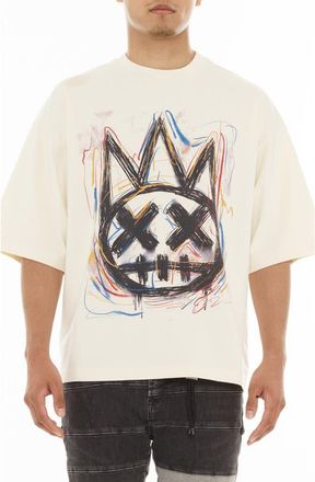 Cult of Individuality Oversized Cotton Graphic T-Shirt in Winter White at Nordstrom, Size Medium