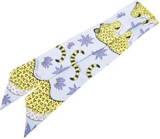 Herm&egrave;s Pre-owned Scarves, female, Multicolor, Size: ONE SIZE Pre-owned Les Leopards Twilly Scarf
