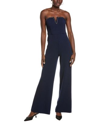 Aidan Mattox Beaded Neckline Jumpsuit