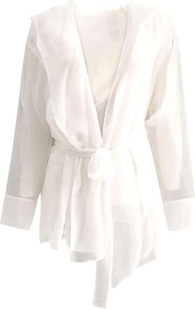 Max Mara Hooded Kimono Jacket - Dames - Zomerjassen - Wit - 2XS - Jassen