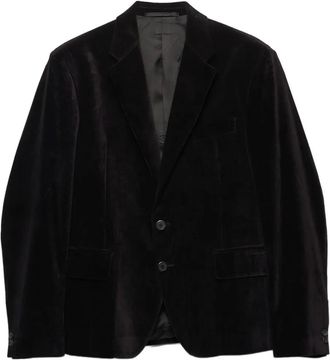 Prada Blazer due bottoni in cotone - Nero