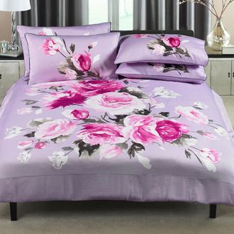 Riva Paoletti Windsor SKing Duvet Set Heather - Purple Cotton - Size Super King