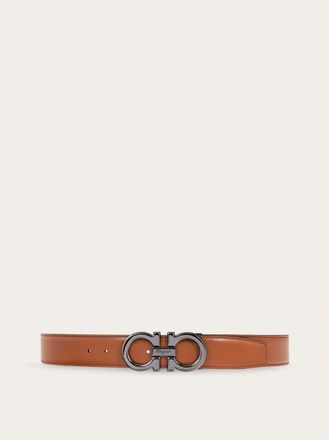 Ferragamo Men Reversible and adjustable Gancini belt Brown