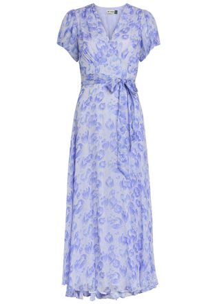 Rixo Rixo Corrine Floral-print Chiffon Maxi Dress - Light Blue - 14 (UK 14 / L)