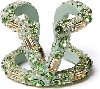 Valentino Garavani Anello con cristallo VLOGO - Verde
