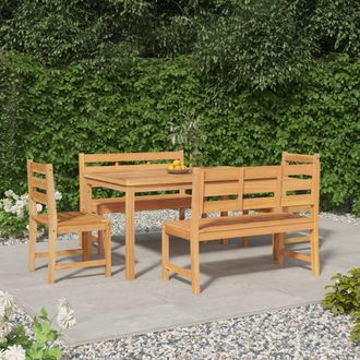 vidaXL Juego De Comedor Para Jard&iacute;n 5 Piezas Madera Maciza De Teca Vidaxl