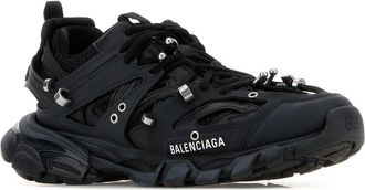 Balenciaga Womens Black Rubber And Fabric Track Piercieng Sneakers T Polyurethane Polyester