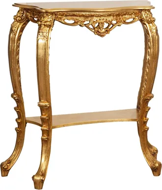 Biscottini International Consola De Madera En Acabado Dorado Hecha En Italia