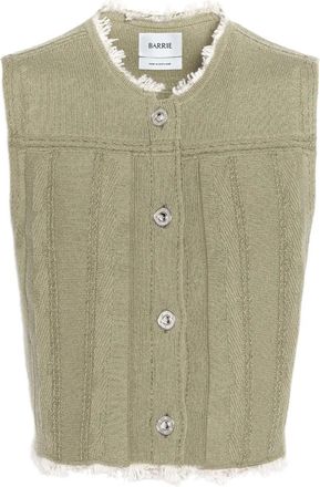 Barrie Gilet denim con frange - Verde