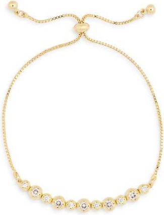 Eye Candy Los Angeles CZ Bead Adjustable Bracelet in Gold at Nordstrom Rack