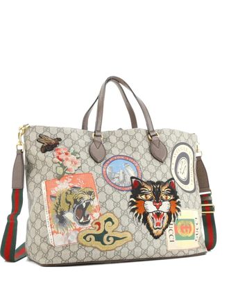 Gucci Courrier Convertible Soft Open GG Coated Canvas with Applique Large tote bag - Bruin