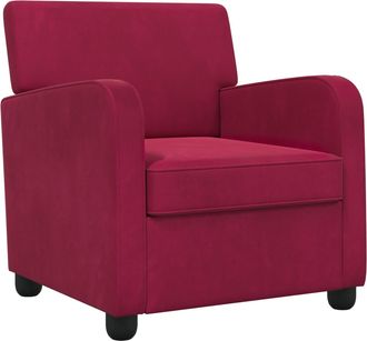 vidaXL Sill&oacute;n Rojo Vino Terciopelo Vidaxl
