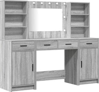 vidaXL Dressing Table Set with Shelf 3 pcs Grey sonoma Engineered wood vidaXL