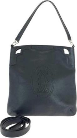 Cartier Pre-owned Shoulder Bags, female, Black, Size: ONE SIZE Pre-owned Leather handbags