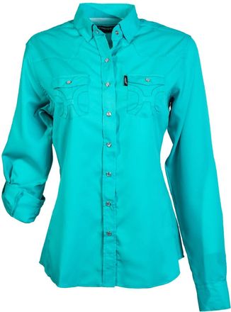 Hooey Womens Snap Shirt In Curaco Blue