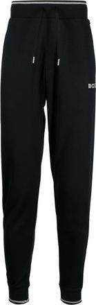 BOSS logo-embroidery cotton track pants - men - Cotton/Polyester - M - Black