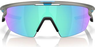 Oakley Prizm Road Sport 36mm Rectangular Sunglasses in Matte Grey/Sapphire at Nordstrom