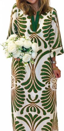 Jade Yoga Frances Maxi Dress In Green Palm Print