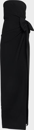 Michael Kors Strapless Wobroad Wool Origami Bow Column Gown