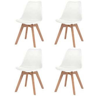 vidaXL Sillas De Comedor 4 Unidades Pl&aacute;stico Blanco Vidaxl