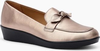 Hotter Womens Amber Womens Low Wedge Loafers - Tan - Size: 4.5