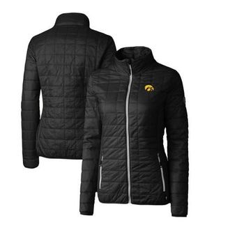 Cutter & Buck Womens Cutter & Buck Black Iowa Hawkeyes Rainier Eco Insulated Puffer Full-Zip Jacket at Nordstrom, Size X-Small