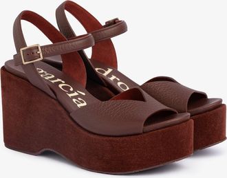 Pedro Garcia Wedge in burgundy leather and suede wedge | Doina | Spring Summer 26 | PEDRO GARCIA