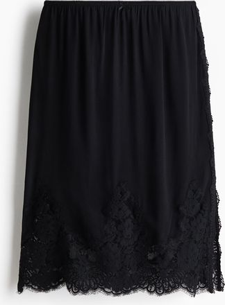 H&M Viskosejupe mit Spitze - Schwarz
