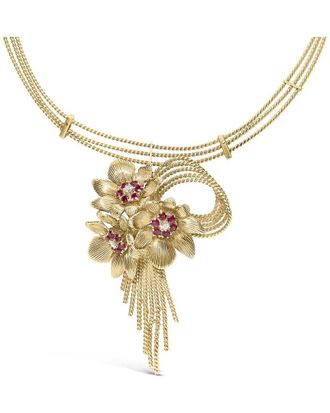 House of Brilliance Haus Of Brilliance Colorful Gemstones 18K 1.20 Ct. Tw. Diamond & Ruby Brooches & Pins Necklace