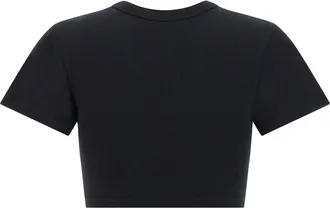The Attico Bustier-Stitched Crop T-Shirt - Black