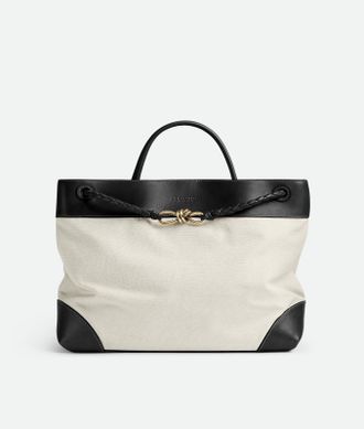 Bottega Veneta Large Andiamo - Black - Women - 48% Linen, 48% Cotton & 4% Polyurethane