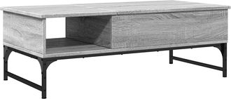 vidaXL Vidaxl - Mesa De Centro Madera Ingenier&iacute;a Metal Gris Sonoma 100x50x35 Cm