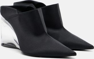Alaia Ala&iuml;a Invisible convertible satin wedge mules