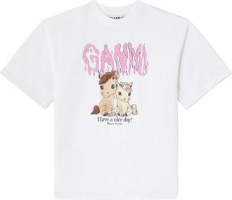 Ganni Cotton Graphic T Shirt