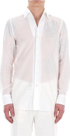 Finamore Casual Shirts - Heren - Casual Overhemden - Wit - 3XL - Katoen - Overhemden