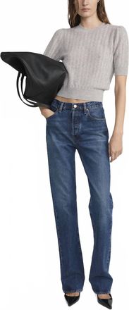 Frame Denim Vertical High-Rise Straight Leg Jean In Logic