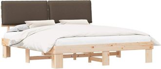 vidaXL Estructura De Cama Con Cabecera Tapizada Taup&eacute; 200 X 200 Cm Vidaxl