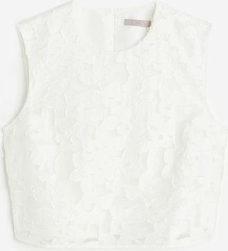 H&M Shirt aus Jacquardstoff - White