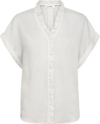 Co'Couture Overhemden, Dames, Wit, XL, Ruchetop in off-white