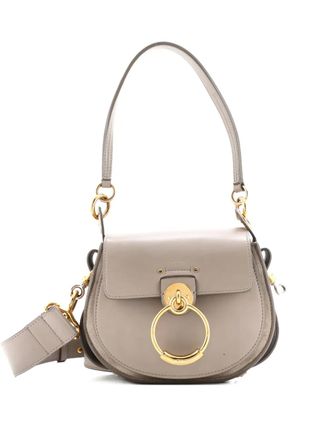 Chloé Tess Bag Leather Small shoulder bag - Grijs