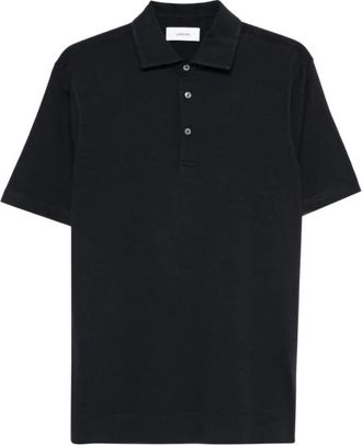 Lardini Geknoopte Poloshirt - Heren - Polos - Blauw - XL - Katoen - Tops